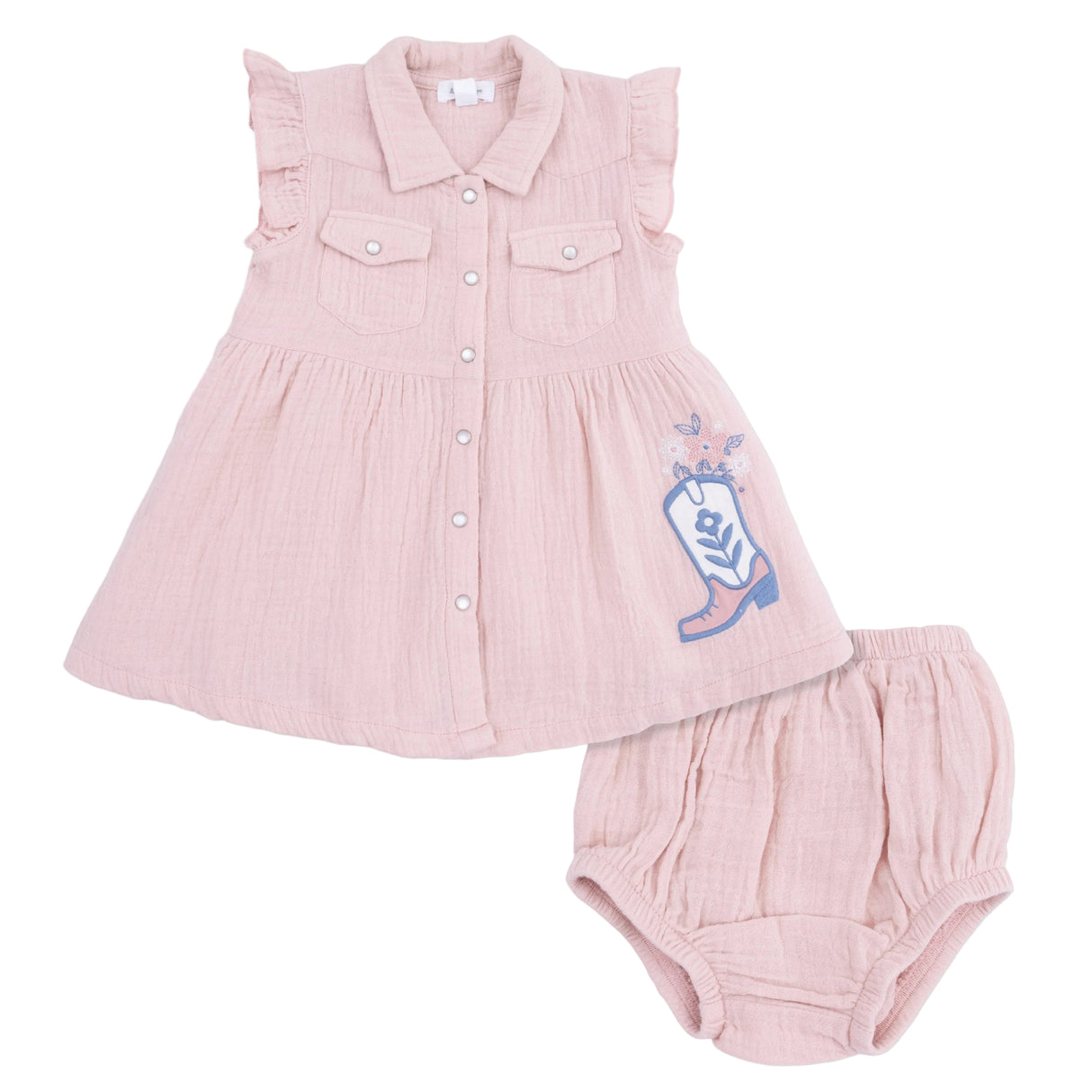 Yee Haw Cowgirl - Western Pearl Snap Dress & Bloomer