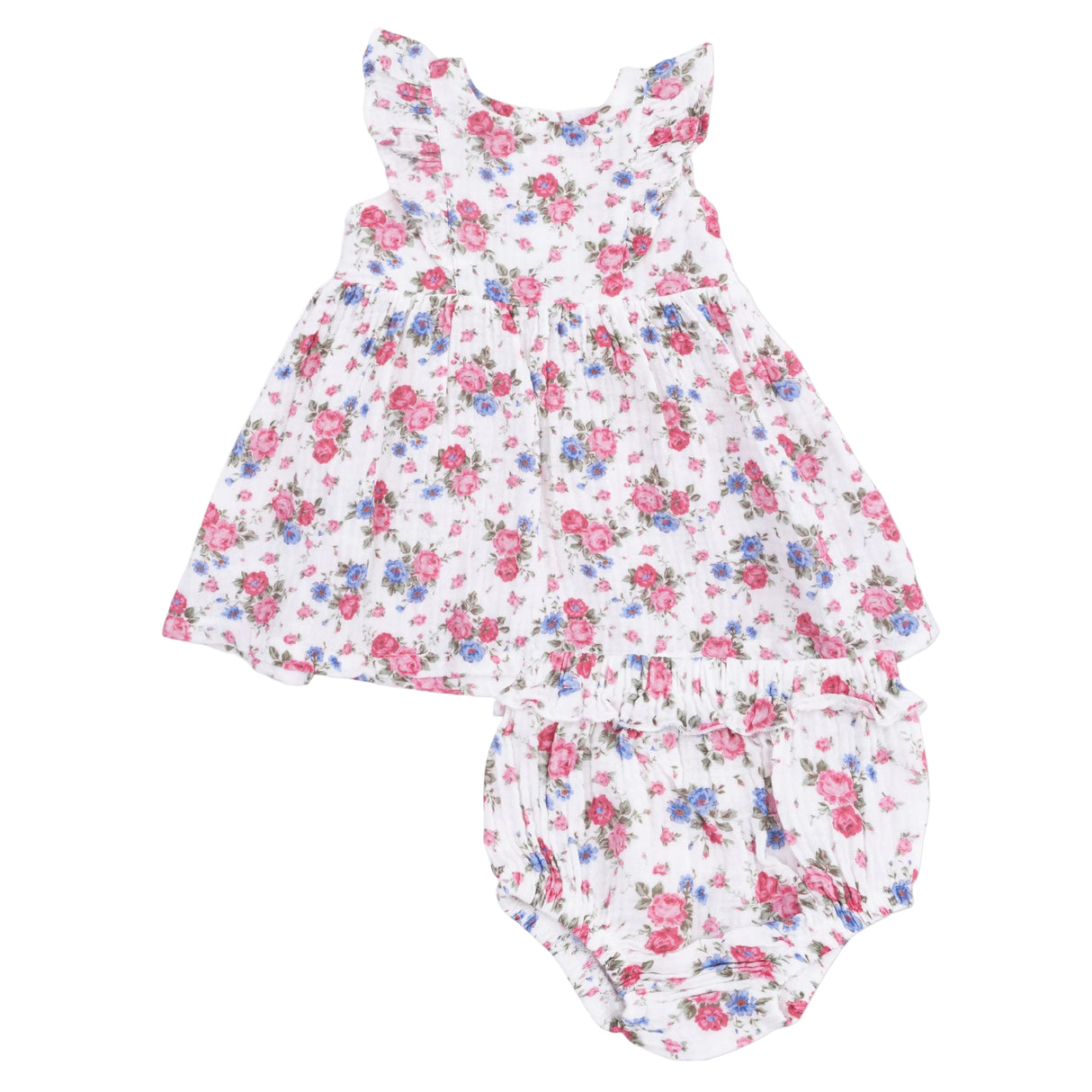 Cabbage Roses - Ruffle Sleeve Dress and Bloomer