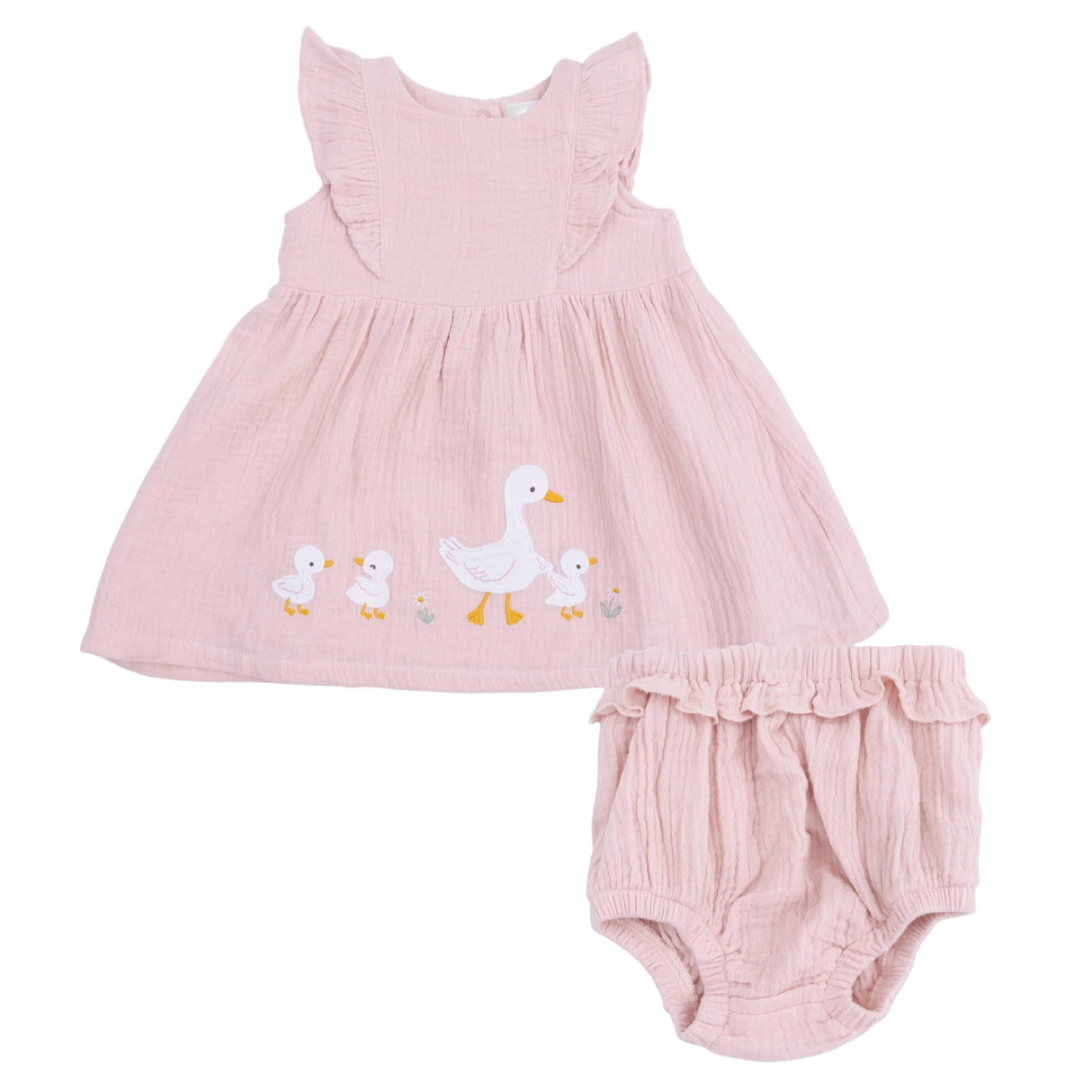 Lotus Flower Ducklings - Ruffle Sleeve Dress and Bloomer