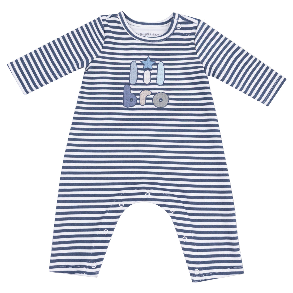 Long Sleeve Snap Shoulder Romper - Lil Bro - HoneyBug