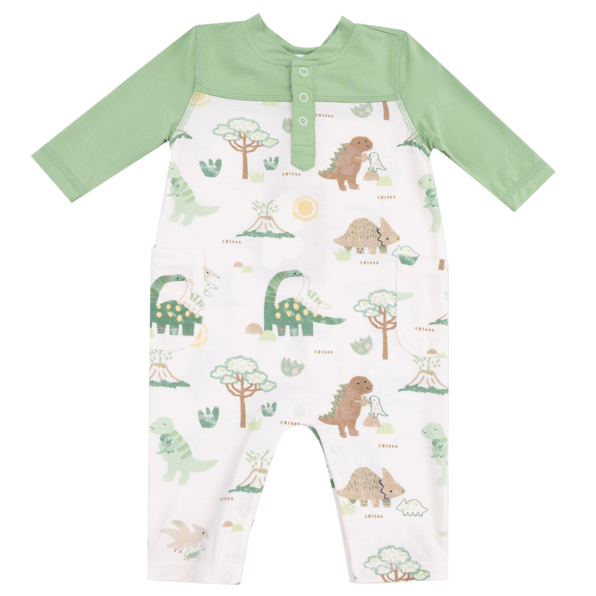 Romper with Contrast Sleeves - HoneyBug