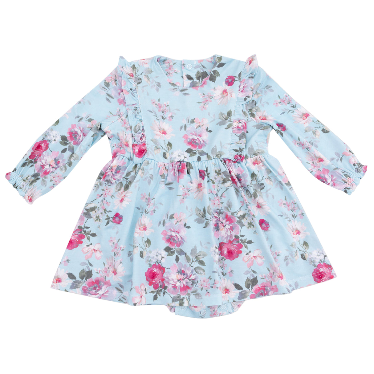 Ruffle Long Sleeve Bodysuit Dress - HoneyBug