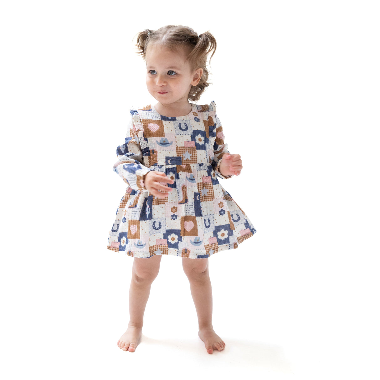 Ruffle Long Sleeve Bubble with Skirt - HoneyBug