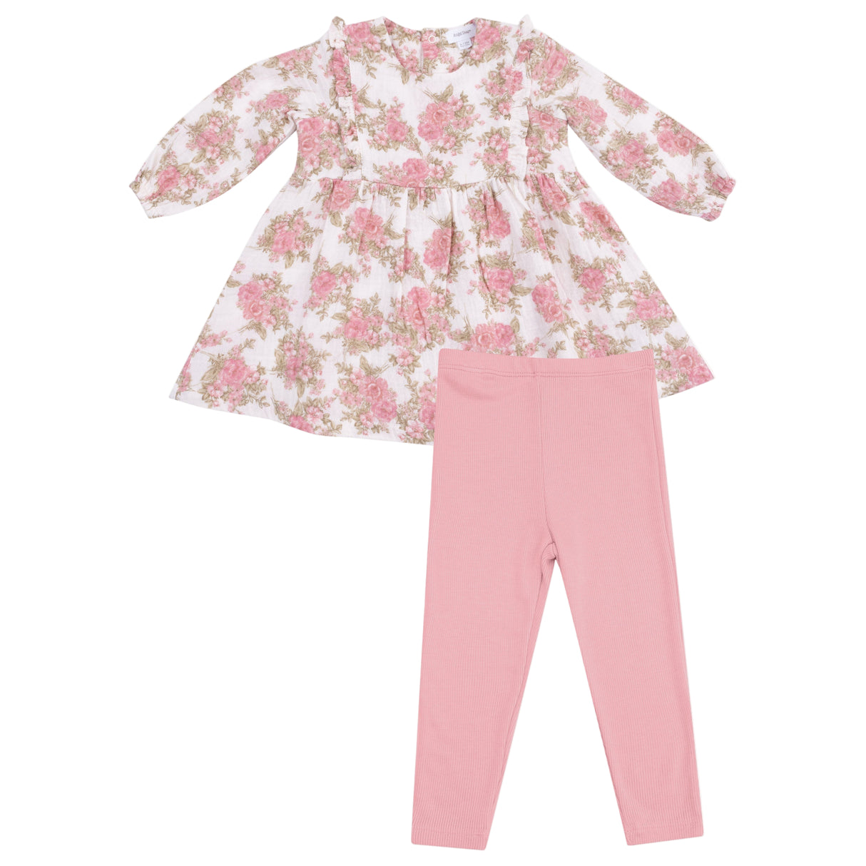 Ruffle Long Sleeve Dress and Ribbed Legging - HoneyBug