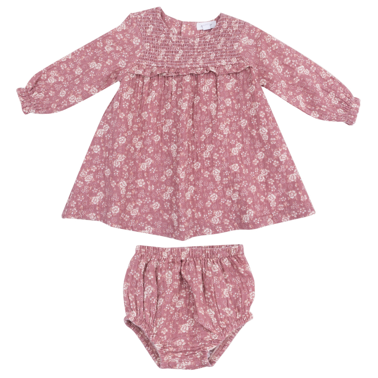 Smocked Ruffle Long Sleeve Dress + Diaper Cover (2T to 4T Dress Only) - HoneyBug