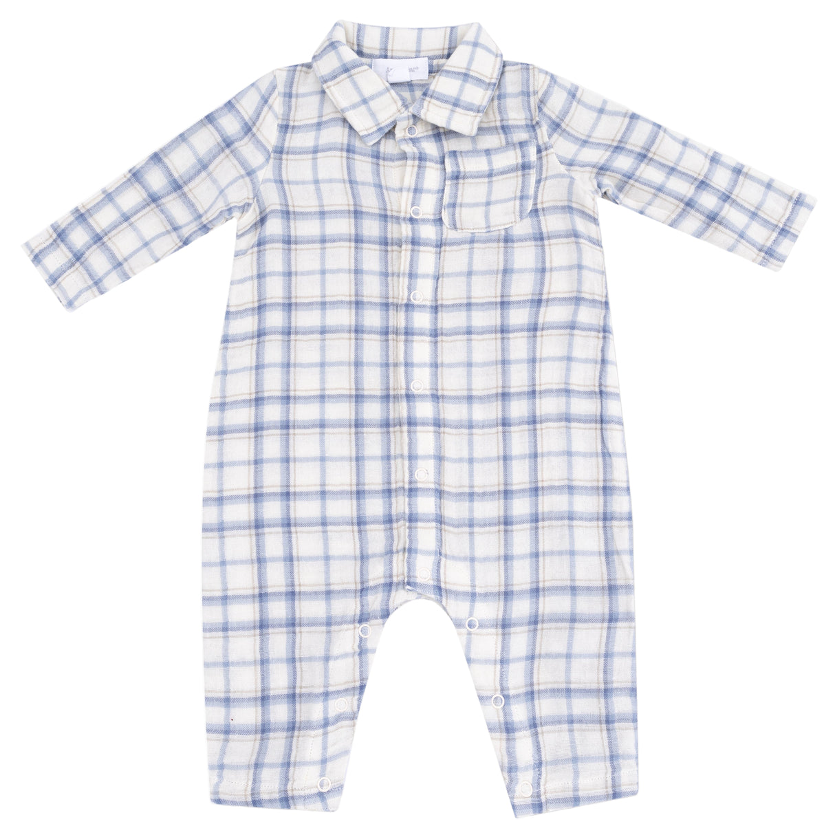 Long Sleeve Polo Romper with Full Placket - HoneyBug