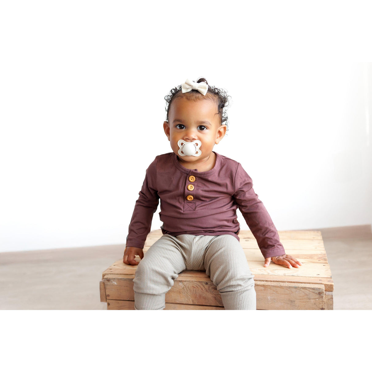 HENLEY LONG SLEEVE- Black Cherry - HoneyBug