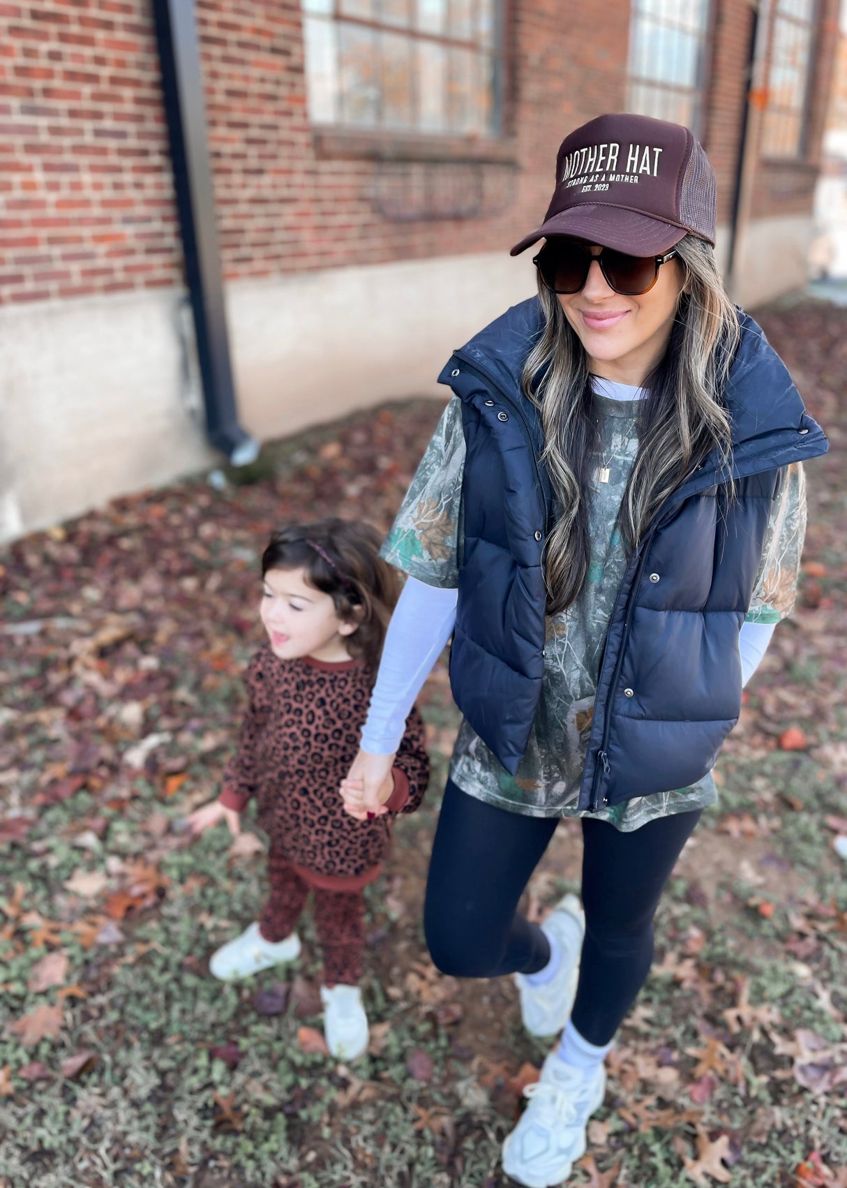 Mother Hat - Embroidered Trucker Hat - Mocha - HoneyBug