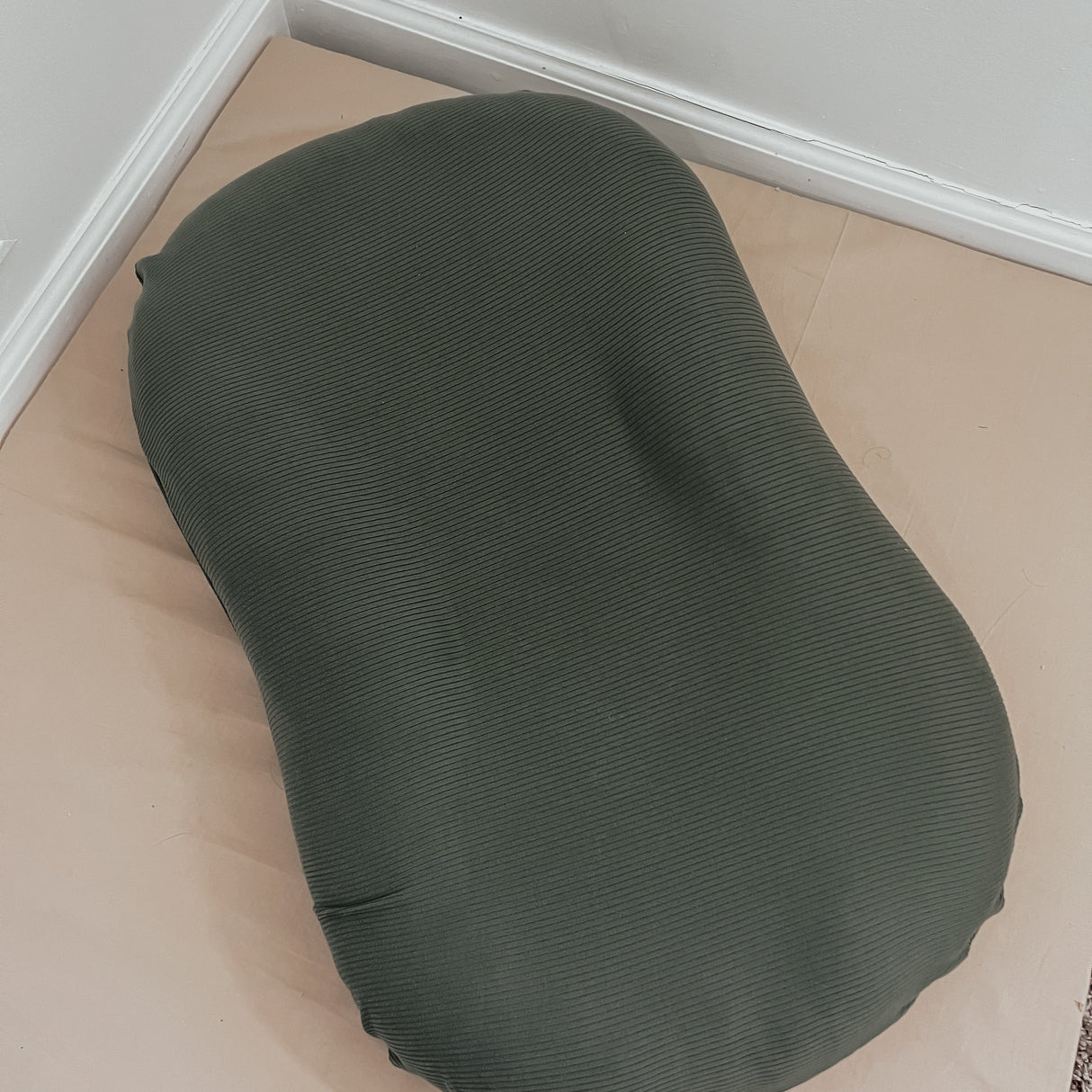 Moss Ribbed Baby Lounger Cover