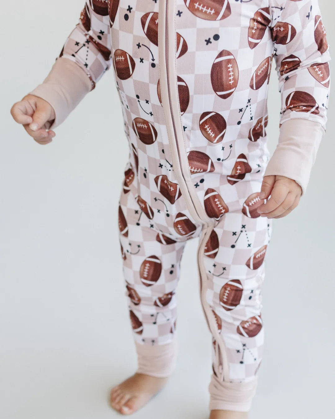 Bamboo Zip Romper | Game Day - HoneyBug