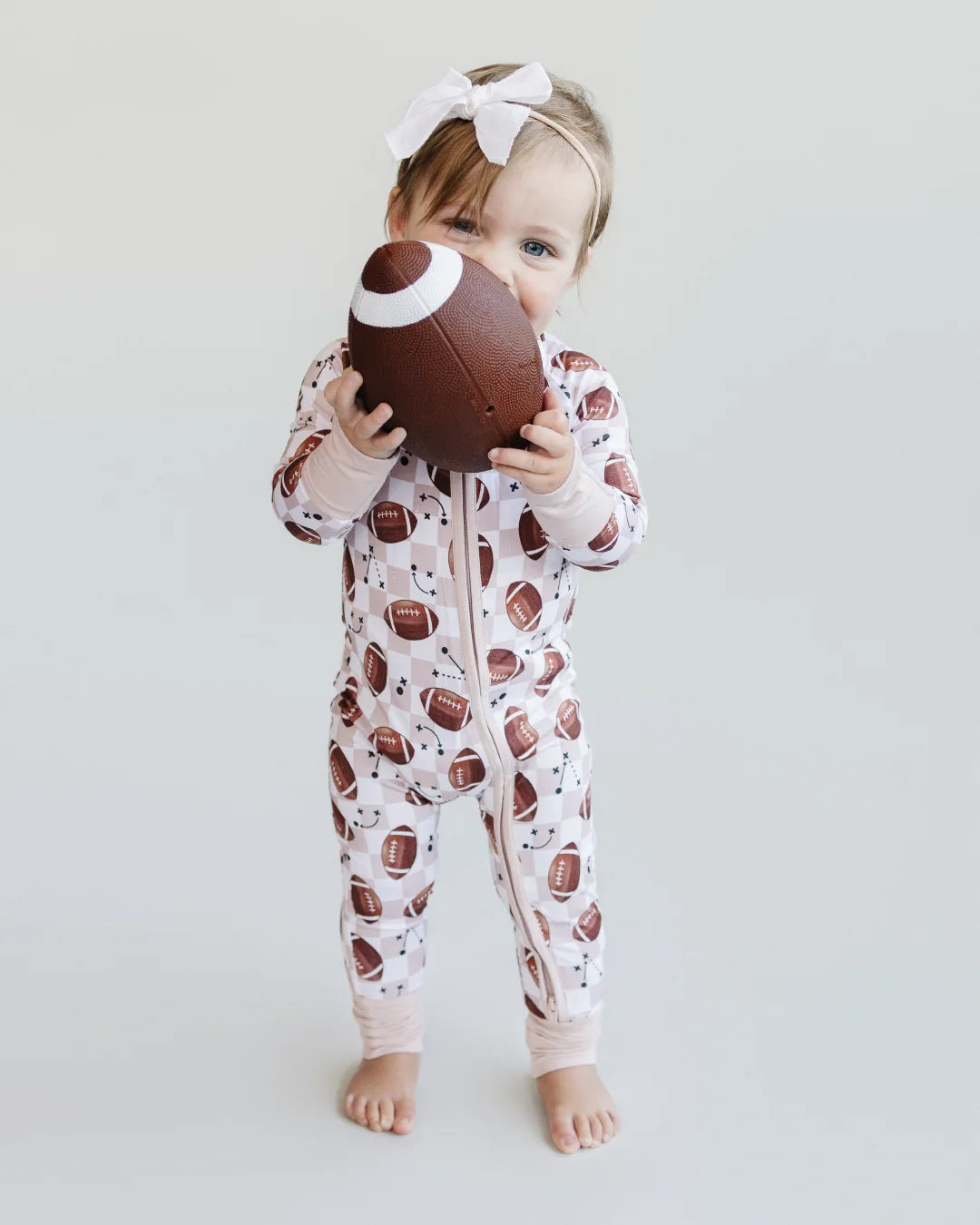 Bamboo Zip Romper | Game Day - HoneyBug