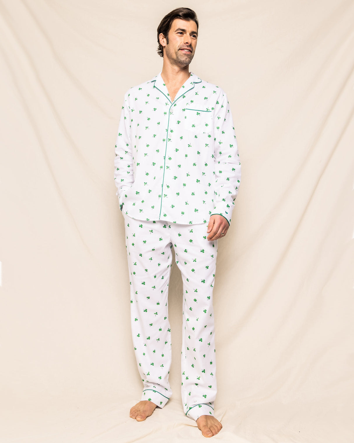 Men's Twill Pajama Set in Shamrocks - HoneyBug