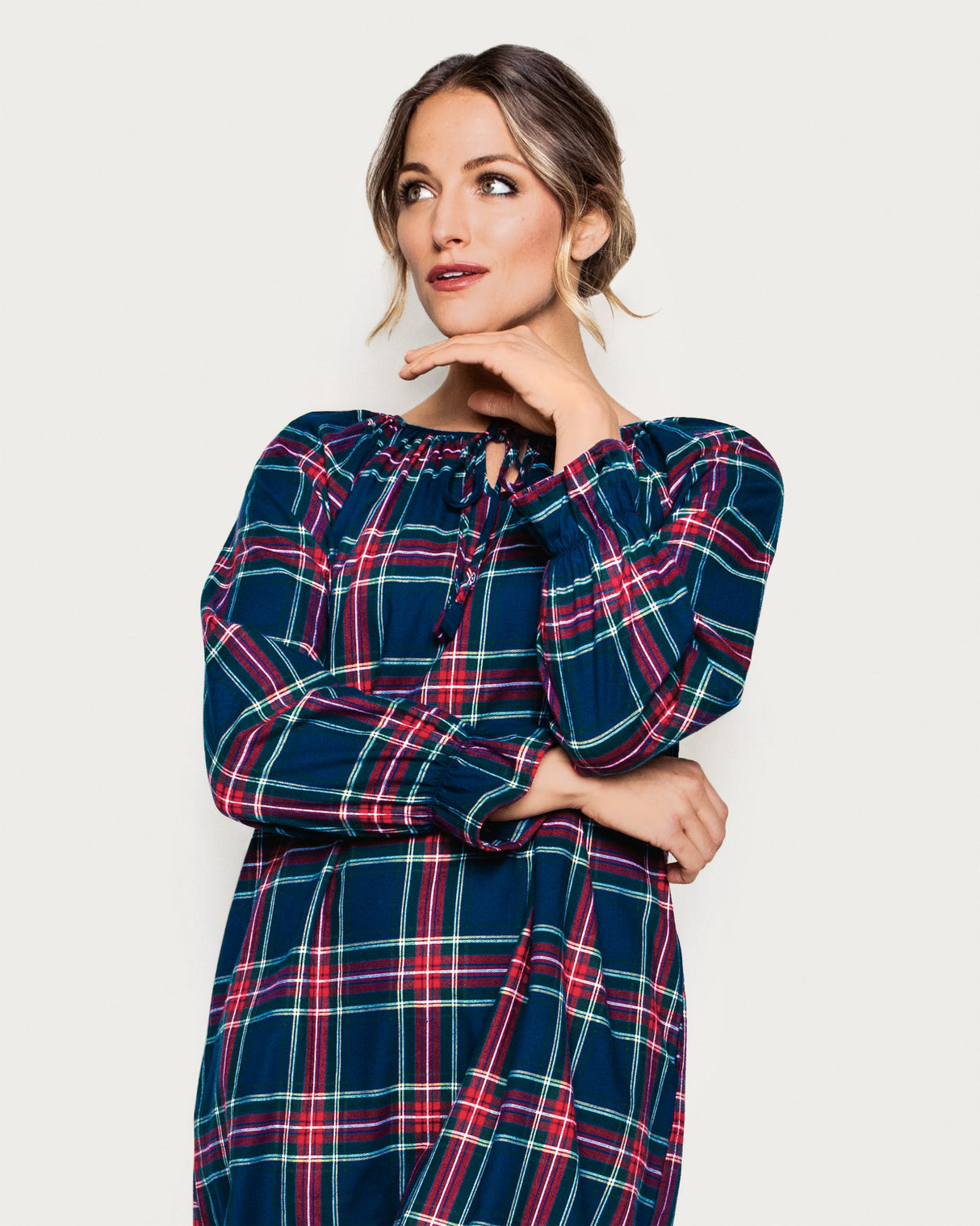 Women's Brushed Twill Delphine Nightgown in Windsor Tartan - HoneyBug