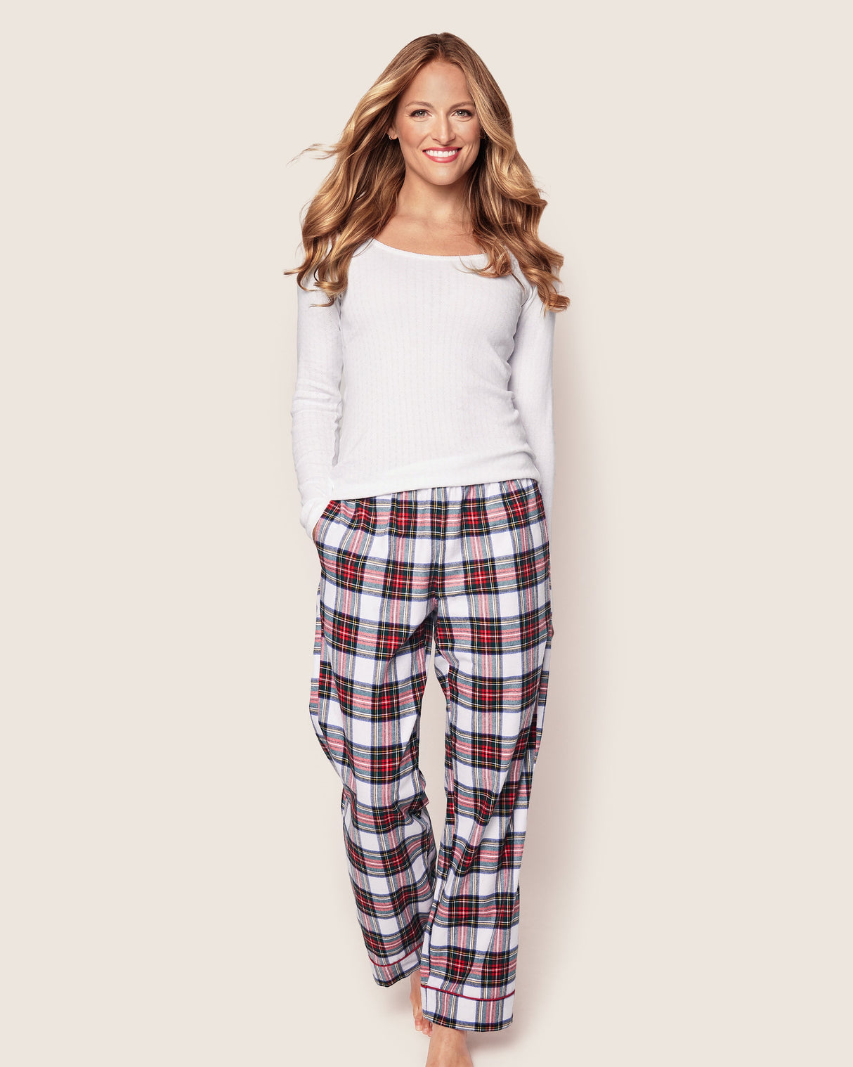 Women's Brushed Twill Pants in Balmoral Tartan - HoneyBug