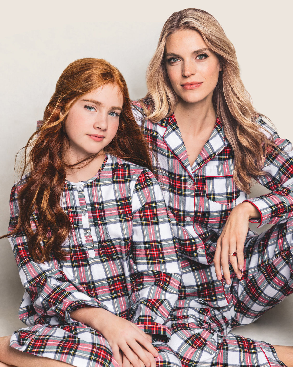 Women's Brushed Twill Pajama Set in Balmoral Tartan - HoneyBug