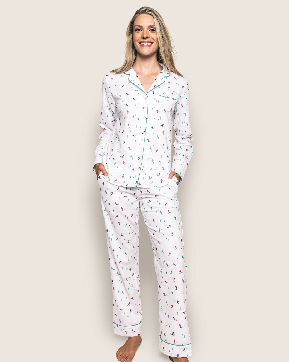 Women's Flannel Pajama Set in Aprรจs Ski - HoneyBug
