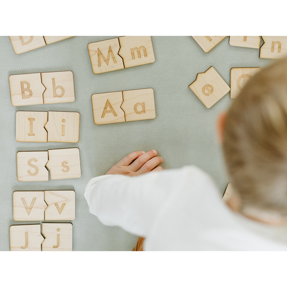 Wooden Alphabet Puzzle • Uppercase & Lowercase Matching Game - HoneyBug