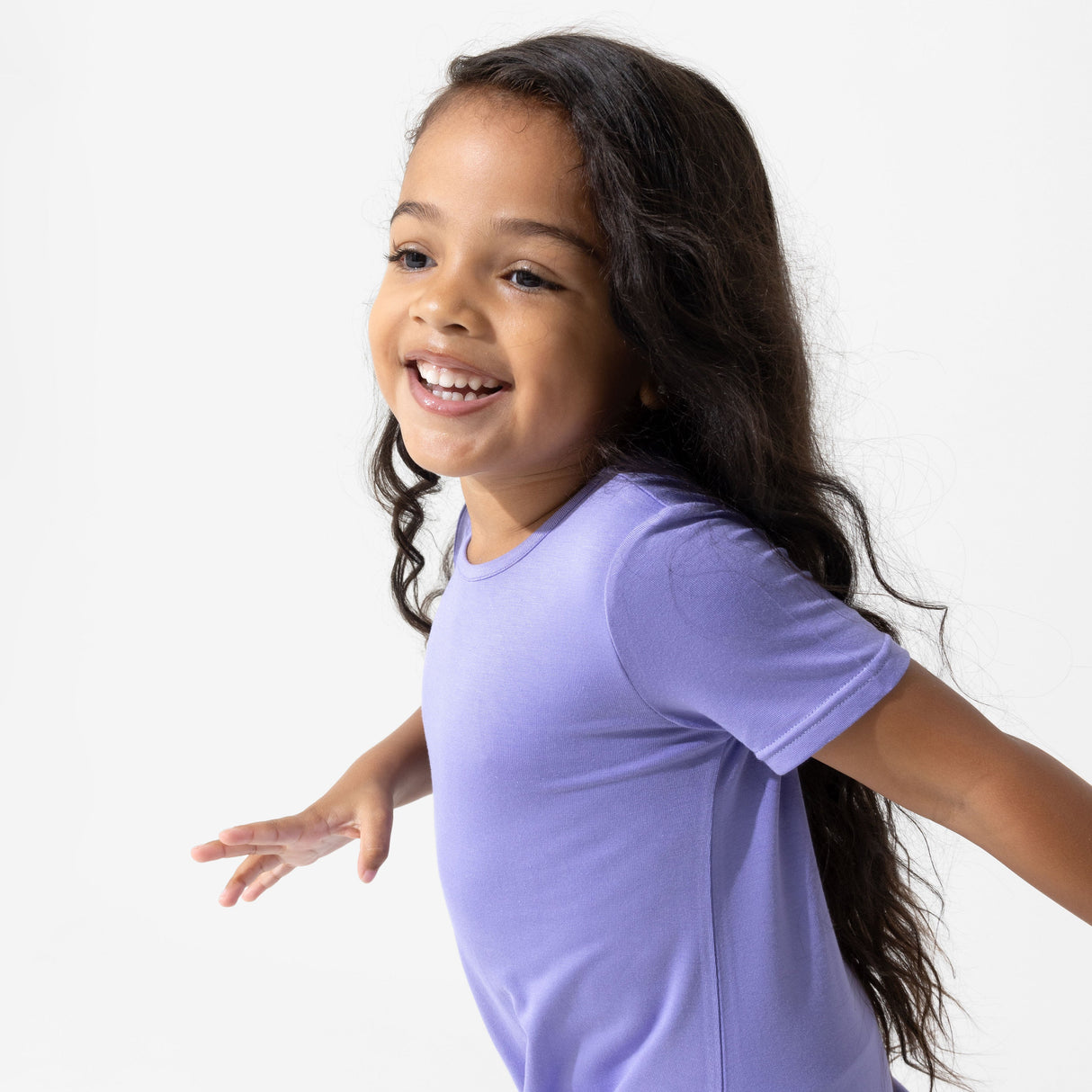 Poppin Purple Bamboo Girls' Short Sleeve Dress - HoneyBug