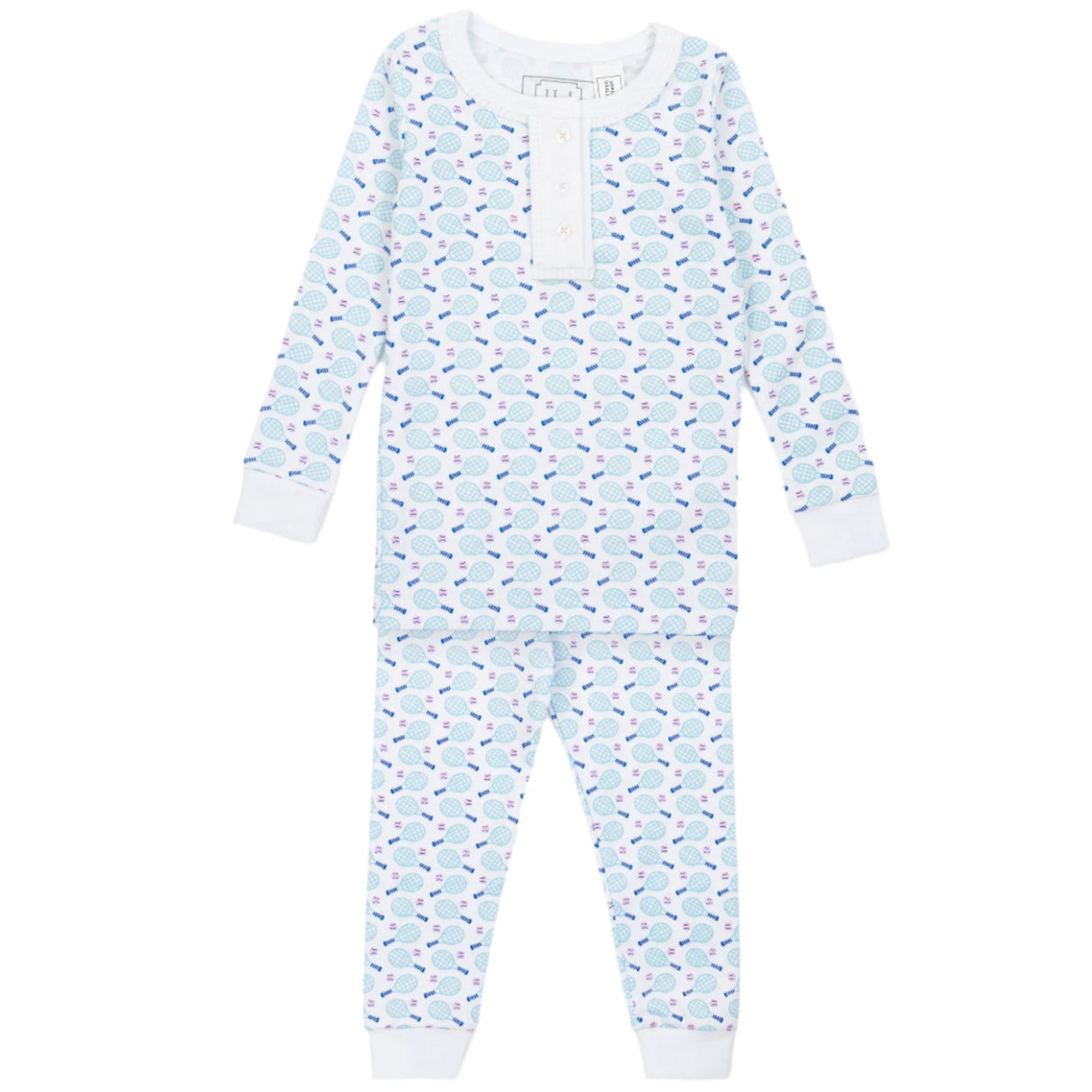 Alden Girls' Pima Cotton Pajama Pant Set - Tennis Match Pink - HoneyBug