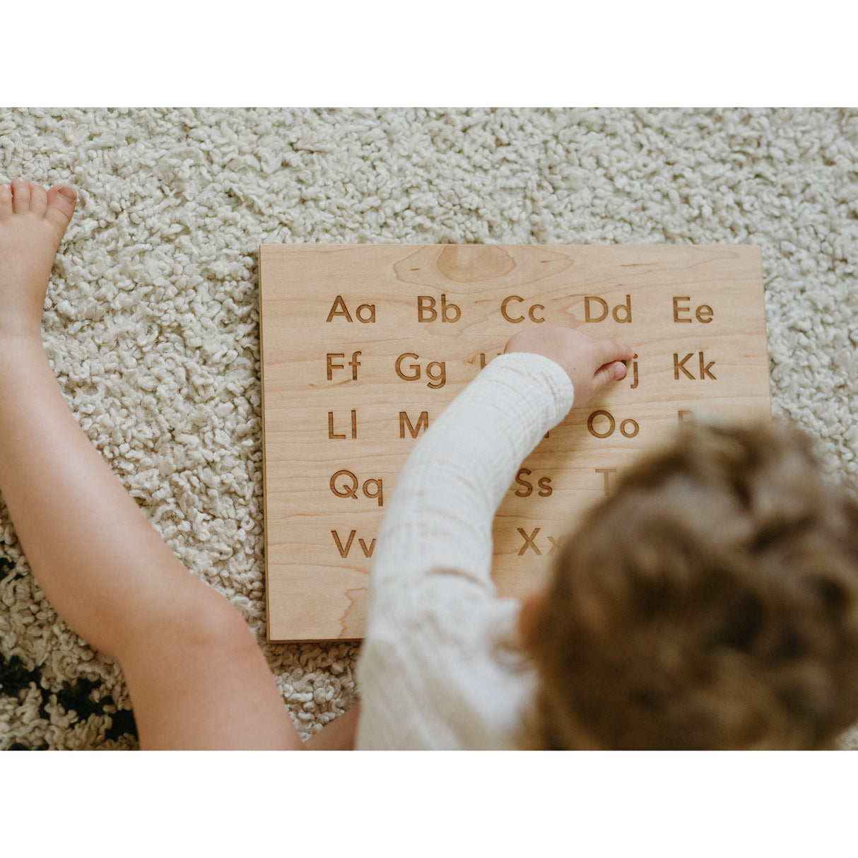 Wooden Alphabet Montessori Board and Tabletop Reference Chart β’Β Modern Sans Serif - HoneyBug