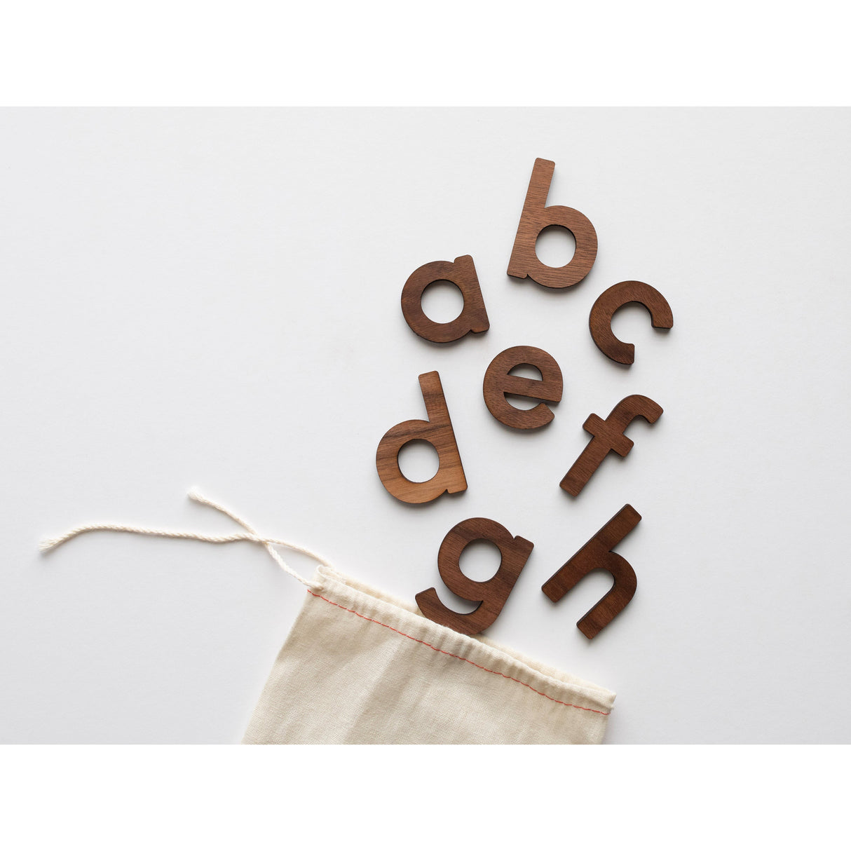 Wooden Alphabet Set • Wood Letters & Movable Alphabet in Walnut - HoneyBug