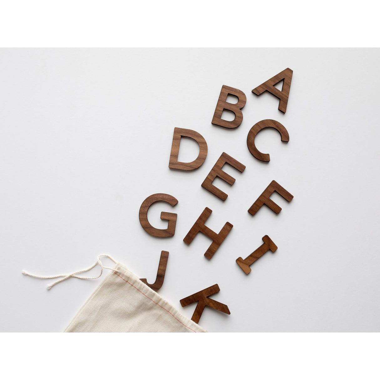 Wooden Alphabet Set • Wood Letters & Movable Alphabet in Walnut - HoneyBug