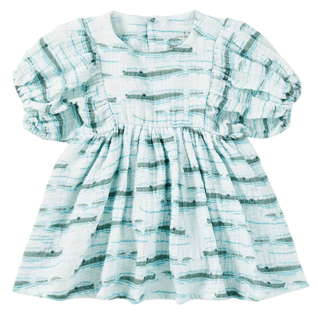Dress with Puff Sleeves - Alligator Isle - HoneyBug