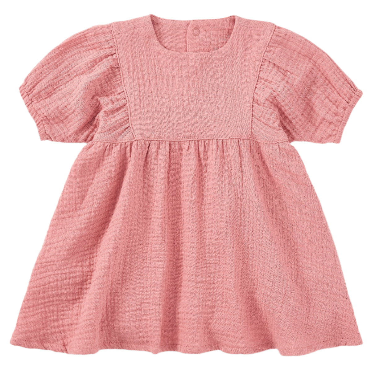 Dress with Puff Sleeves - Terra Cotta - HoneyBug