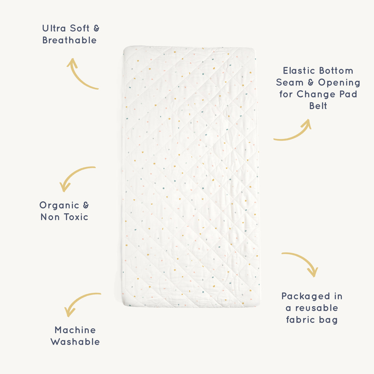 Organic Changing Pad Cover - Dotty - HoneyBug