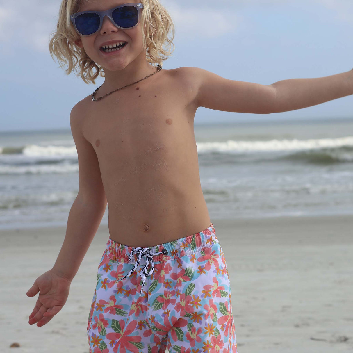 Hawaiian Luau Sustainable Swim Short - HoneyBug