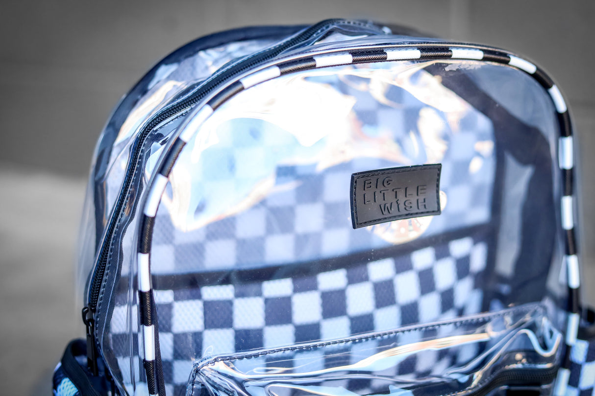 Clear Checkered Backpack
