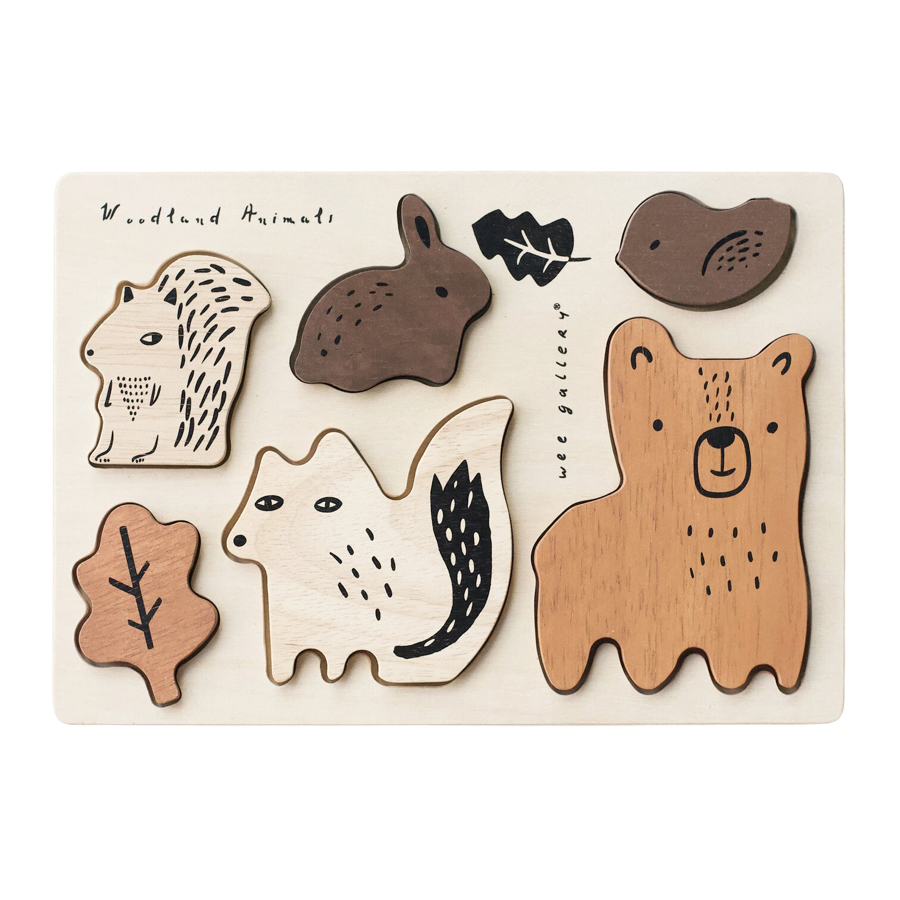 Wooden Tray Puzzle - Woodland Animals - 2nd Edition - HoneyBug 