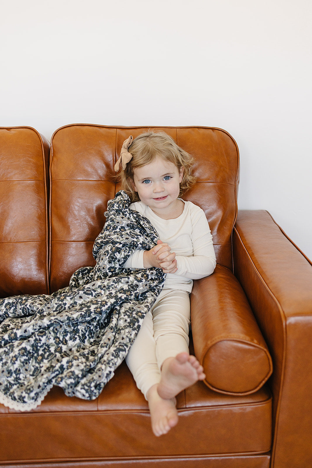 Liberty Floral + Coastal Plaid Lace Muslin Quilt - HoneyBug