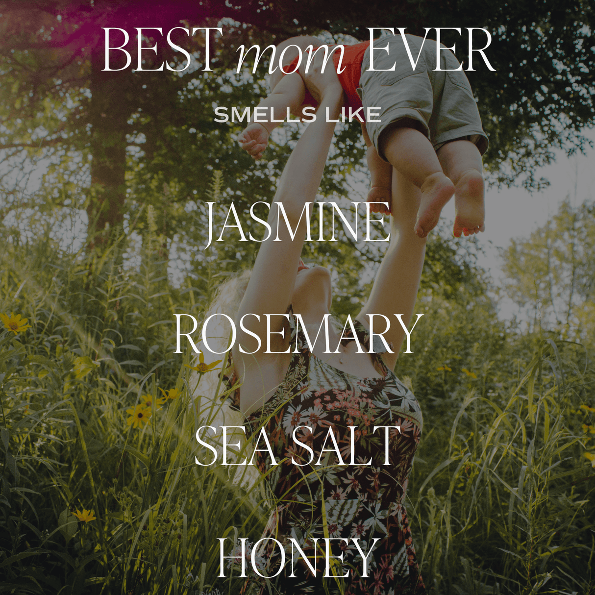 Best Mom Ever Soy Patterned Candle - Clear Jar - 9 oz (Wildflowers and Salt) - HoneyBug