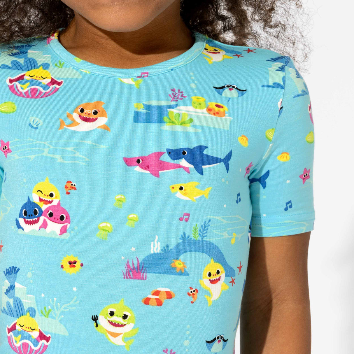 Baby Shark Bamboo Kids Pajama Short Set - HoneyBug