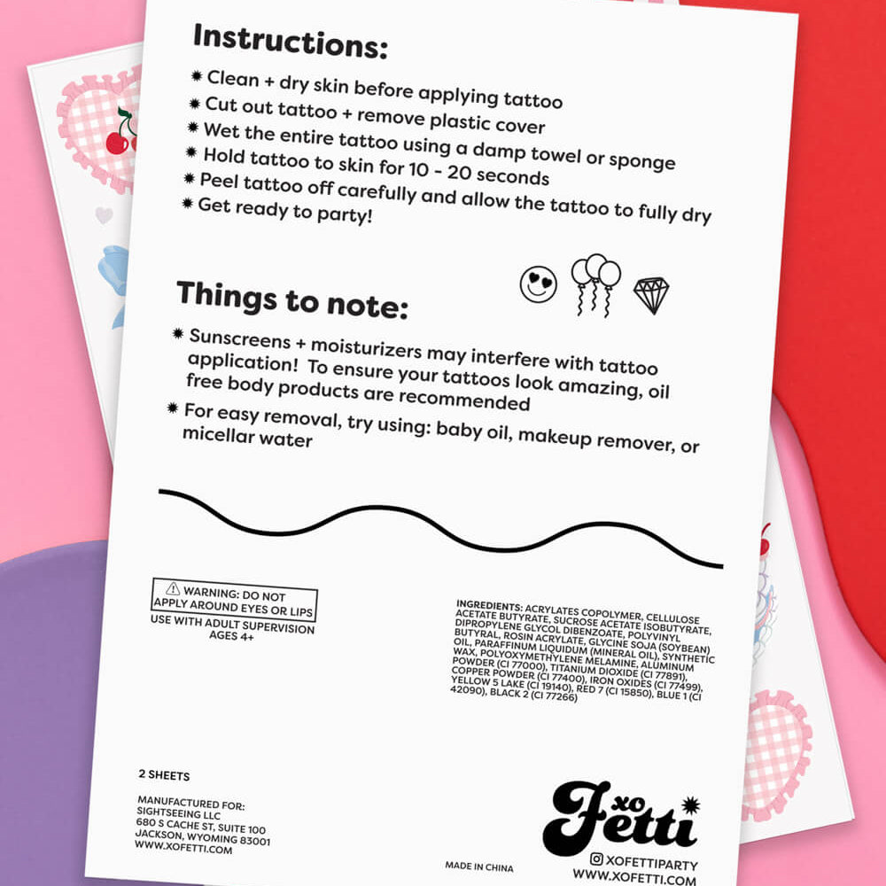 Cherry Tats - 50 Temporary Tattoos