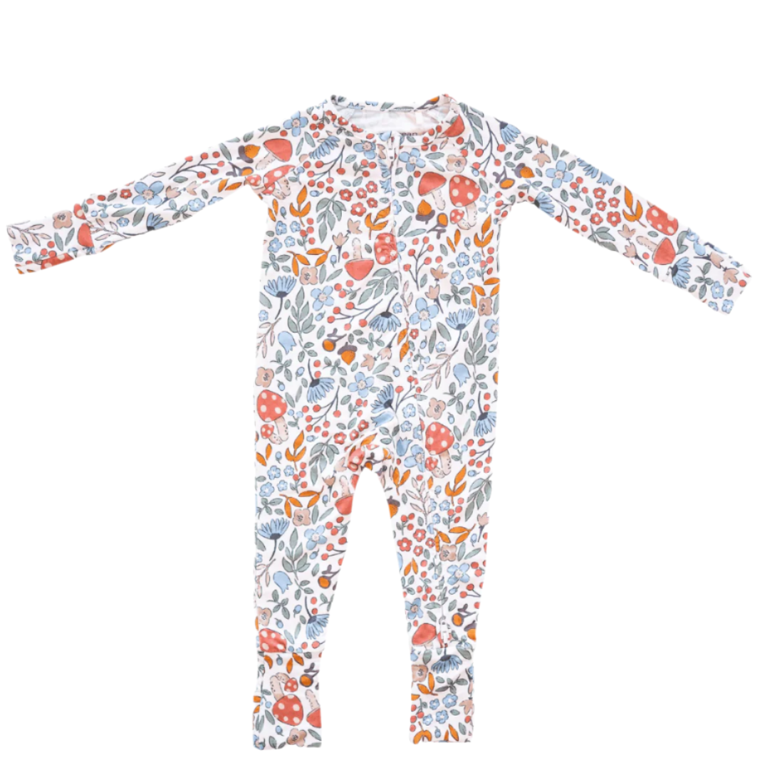 Bamboo 2-Way Convertible Zip Romper - Fall Floral - HoneyBug