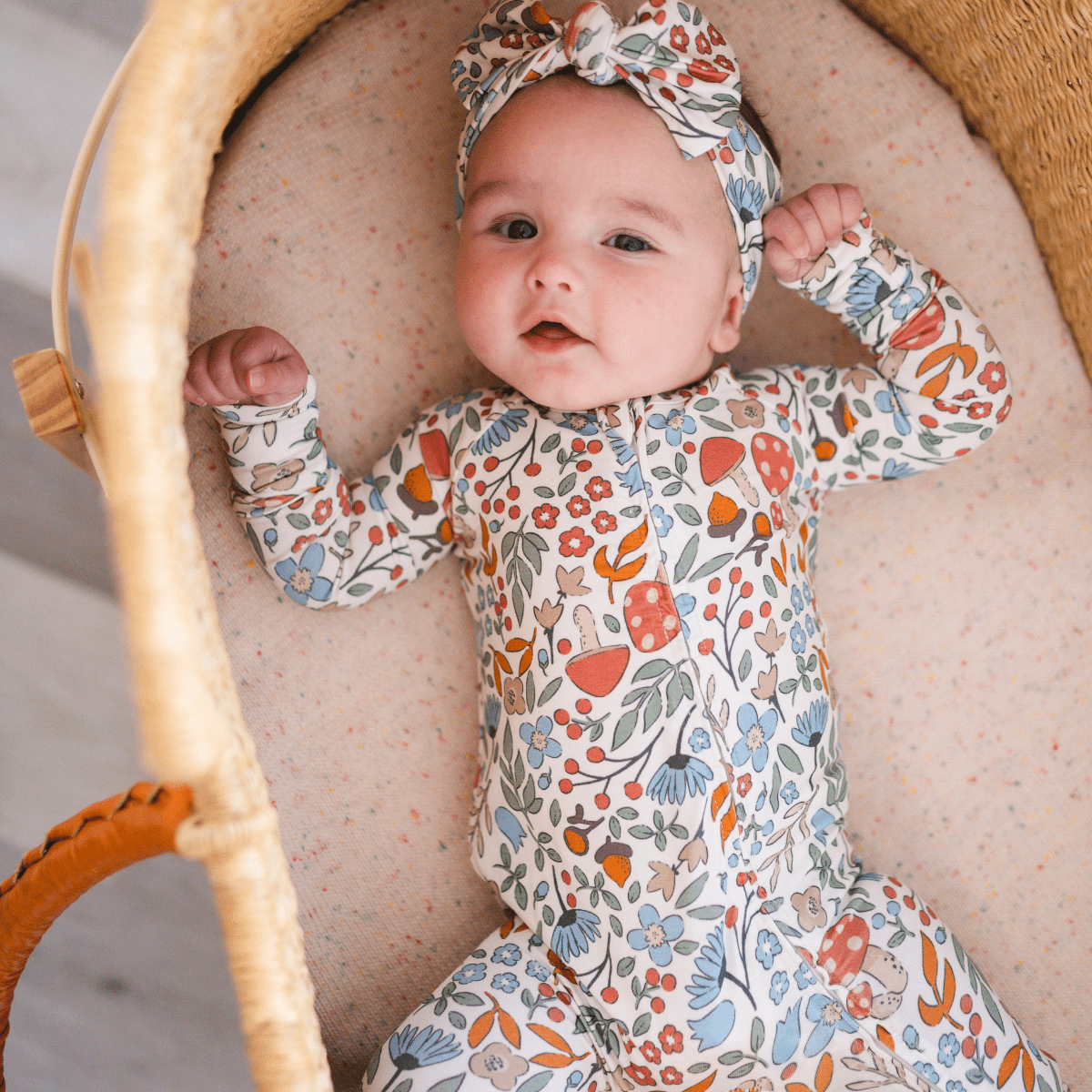 Bamboo 2-Way Convertible Zip Romper - Fall Floral - HoneyBug