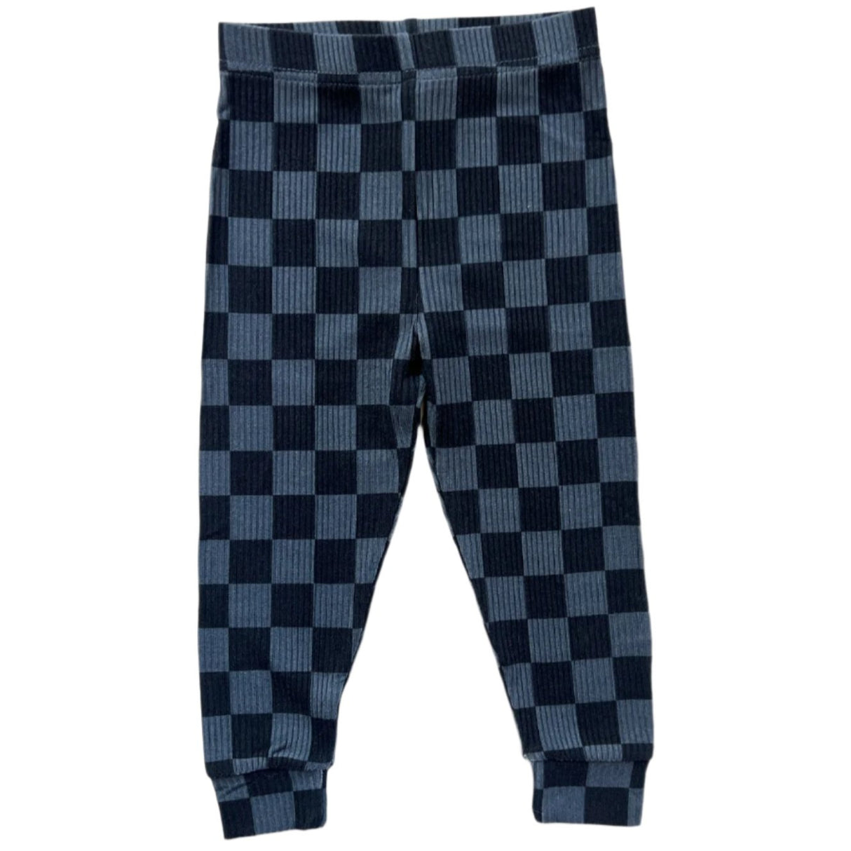BAMBOO RIB LEGGINGS- Grey Check - HoneyBug