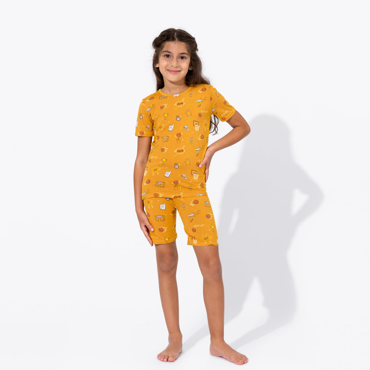 Basketball Bamboo Kids Pajama Short Set - HoneyBug