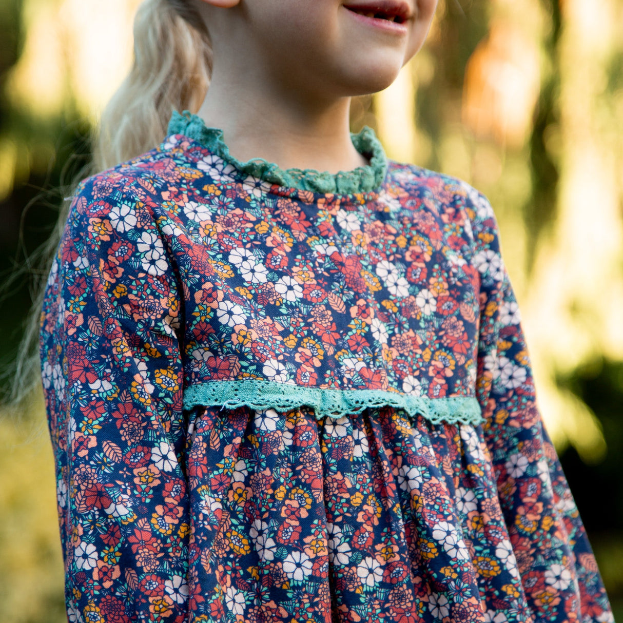 Toddler Priya Dress with Lace Trim | Garden Confetti - HoneyBug