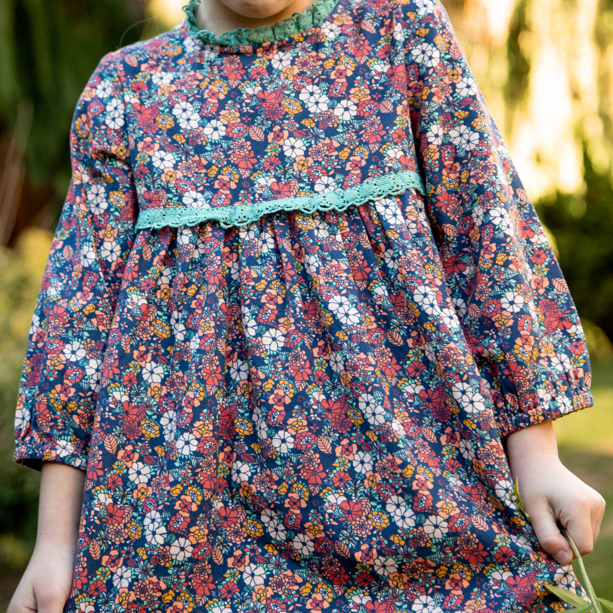 Toddler Priya Dress with Lace Trim | Garden Confetti - HoneyBug
