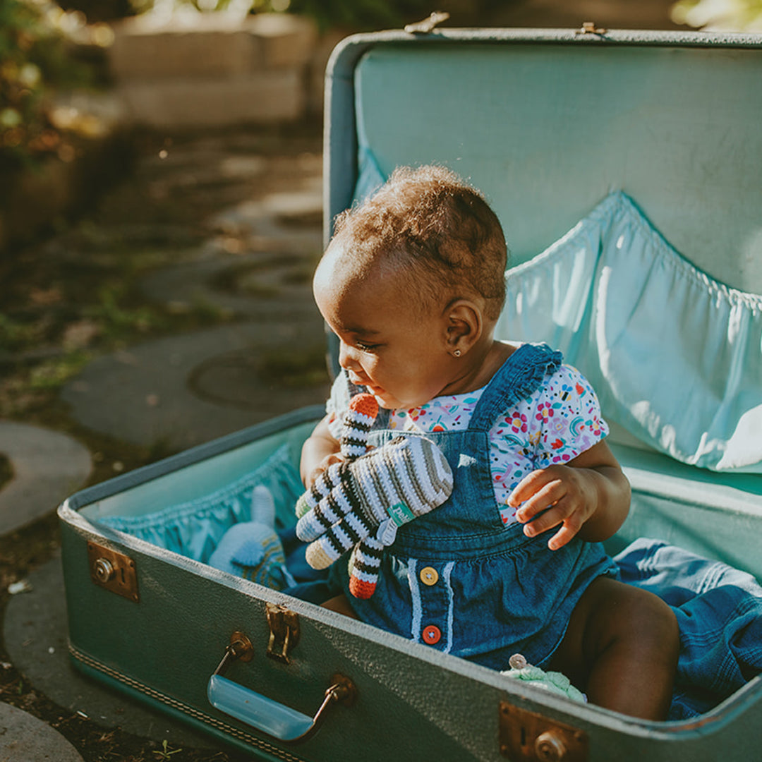 Octopus Rattle Black and White - HoneyBug