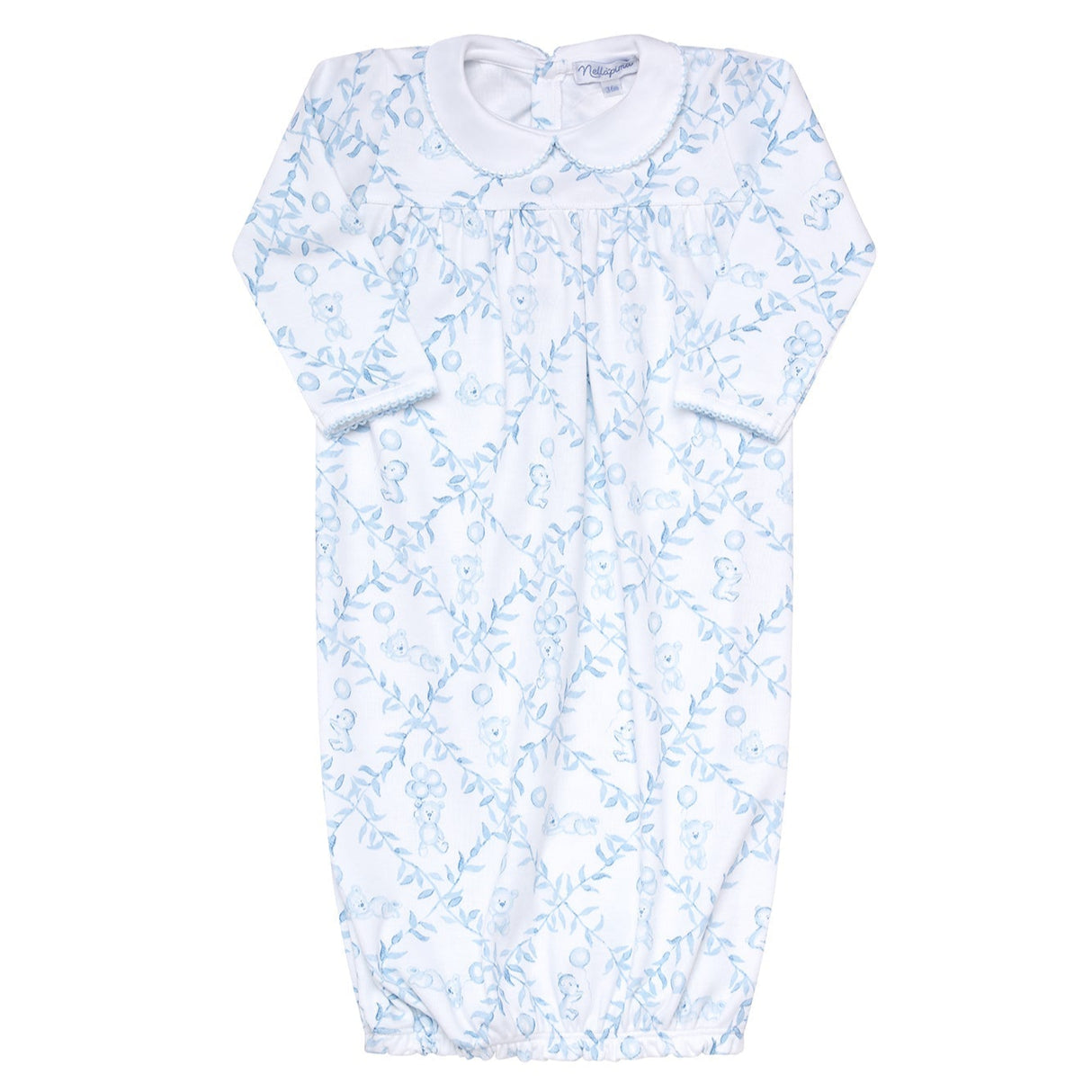 Blue Bears Trellace Baby Gown - HoneyBug