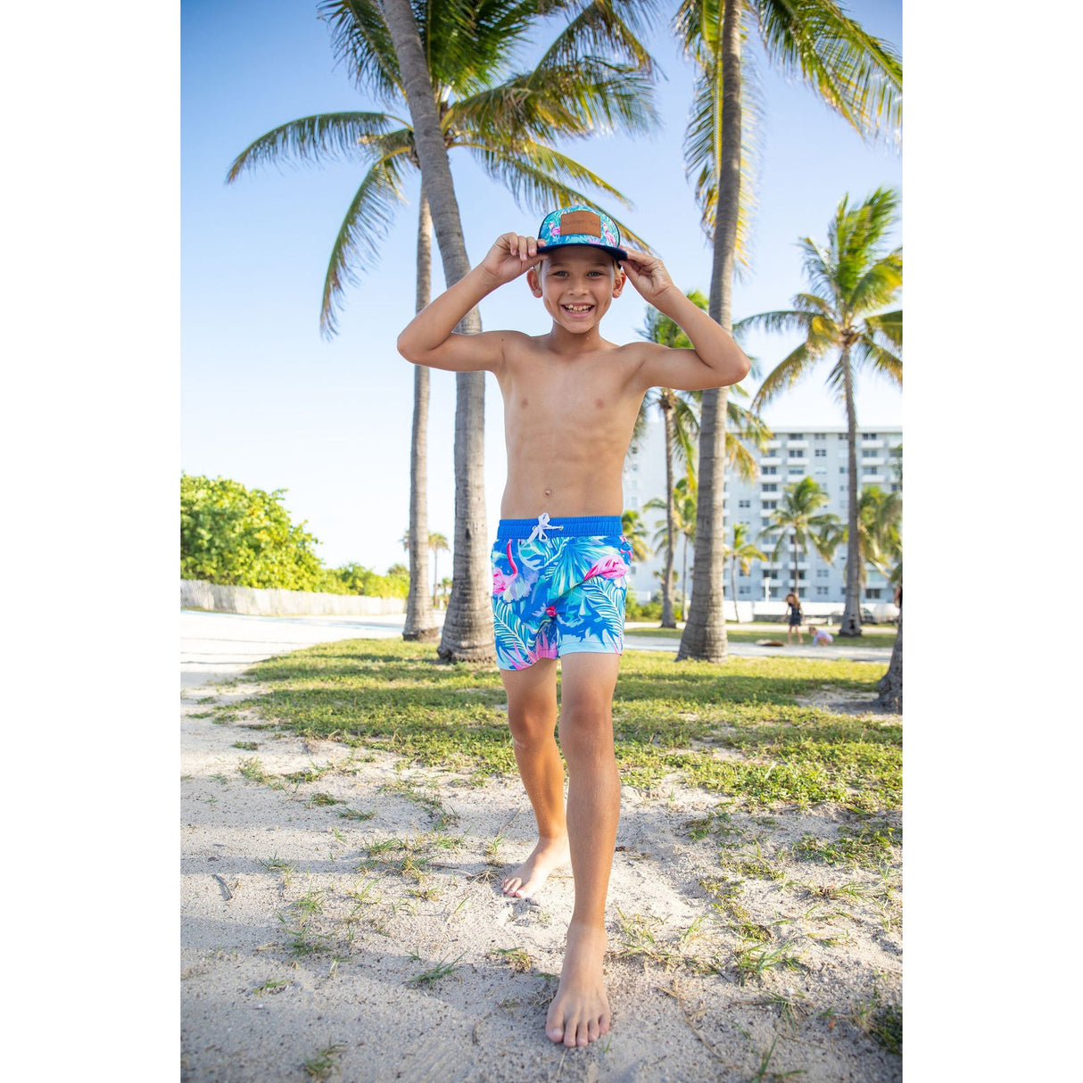 Indigo Flamingo Trunks - HoneyBug