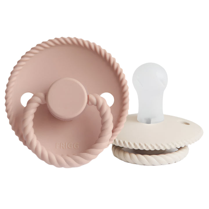 FRIGG Rope Silicone Pacifier 2-Pack - Blush/Cream - HoneyBug