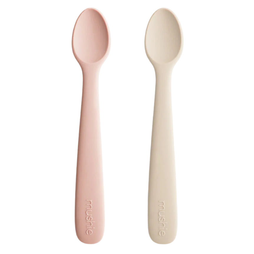 Silicone Feeding Spoons 2-Pack - Blush/Shifting Sands - HoneyBug