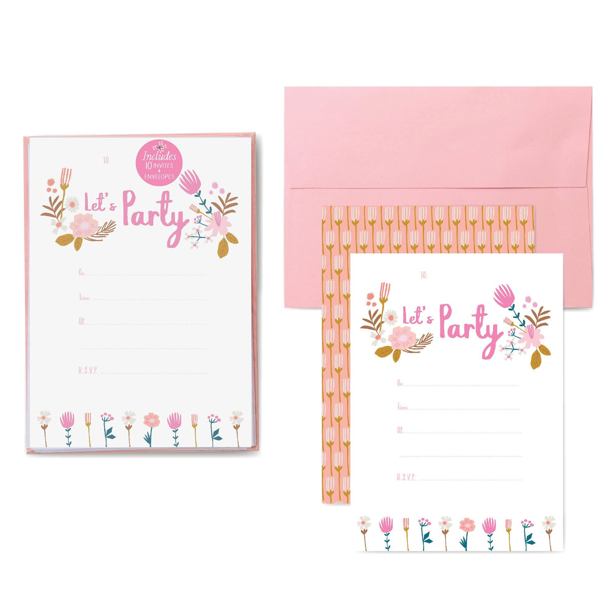 Garden Birthday Party Invitations - HoneyBug