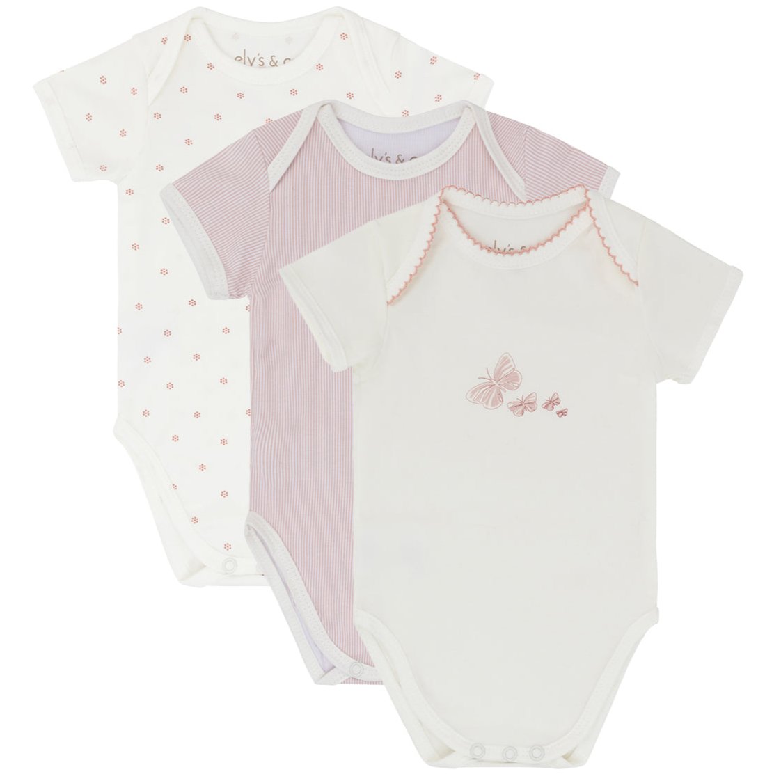 3 Pack Jersey Cotton Undershirts - Pink Butterfly - HoneyBug