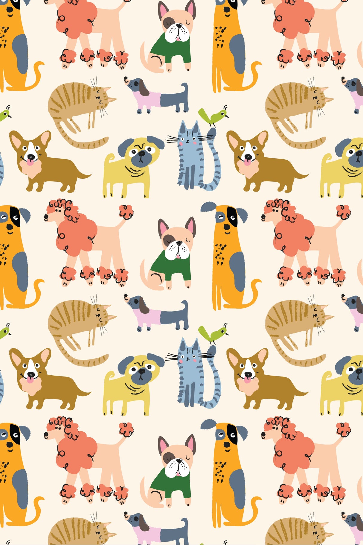 Soft & Stretchy Zipper Footie - Cats + Dogs - HoneyBug